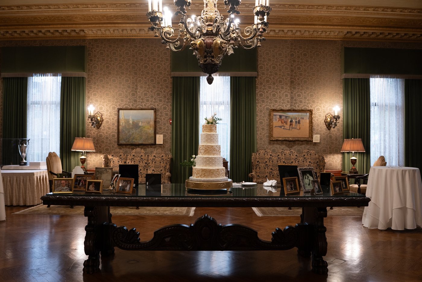 Wide view of the reception room, before editing; photograph by Michele Maloney