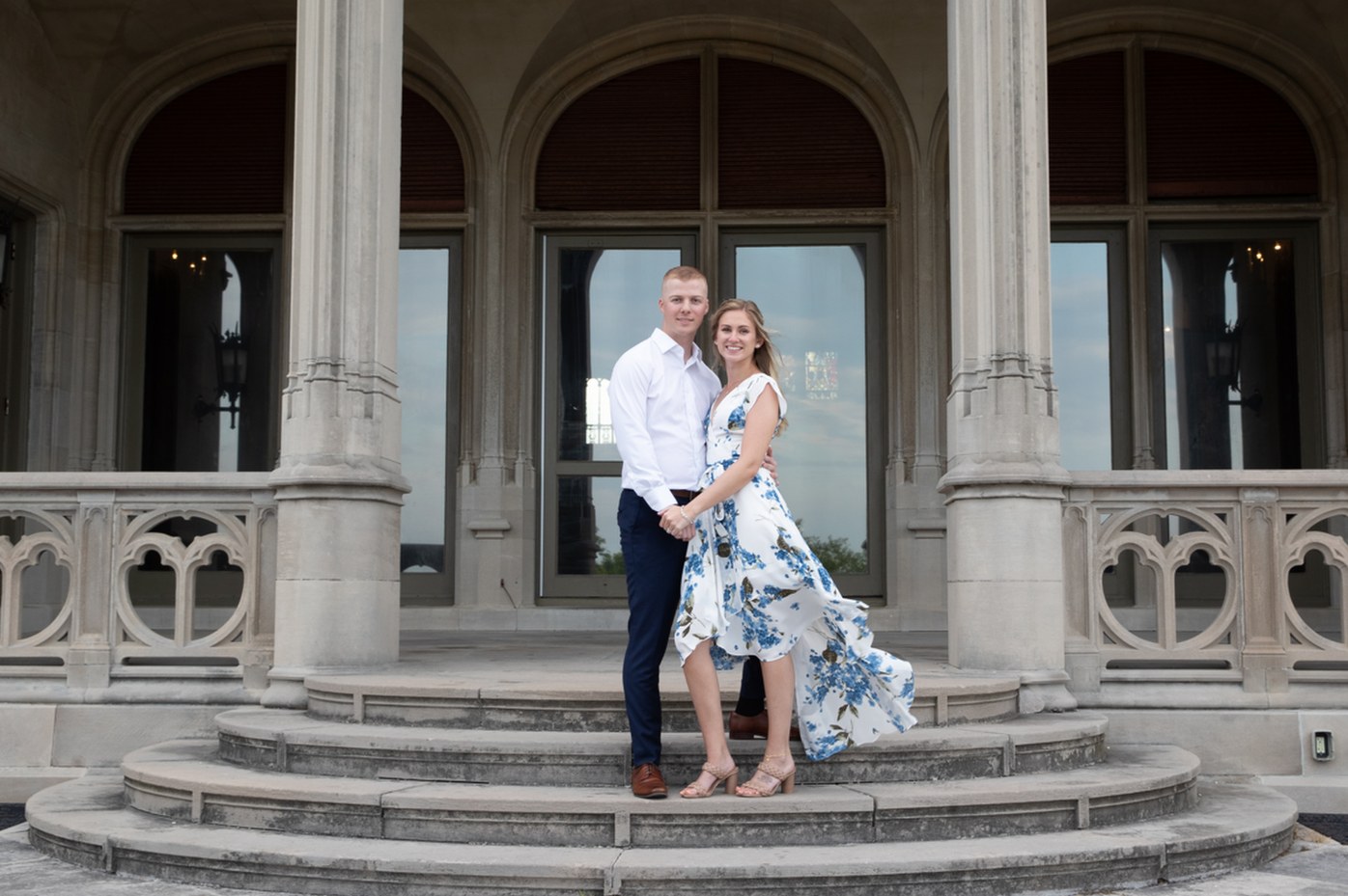 24 / Couple on the Manor Steps — Before editing
