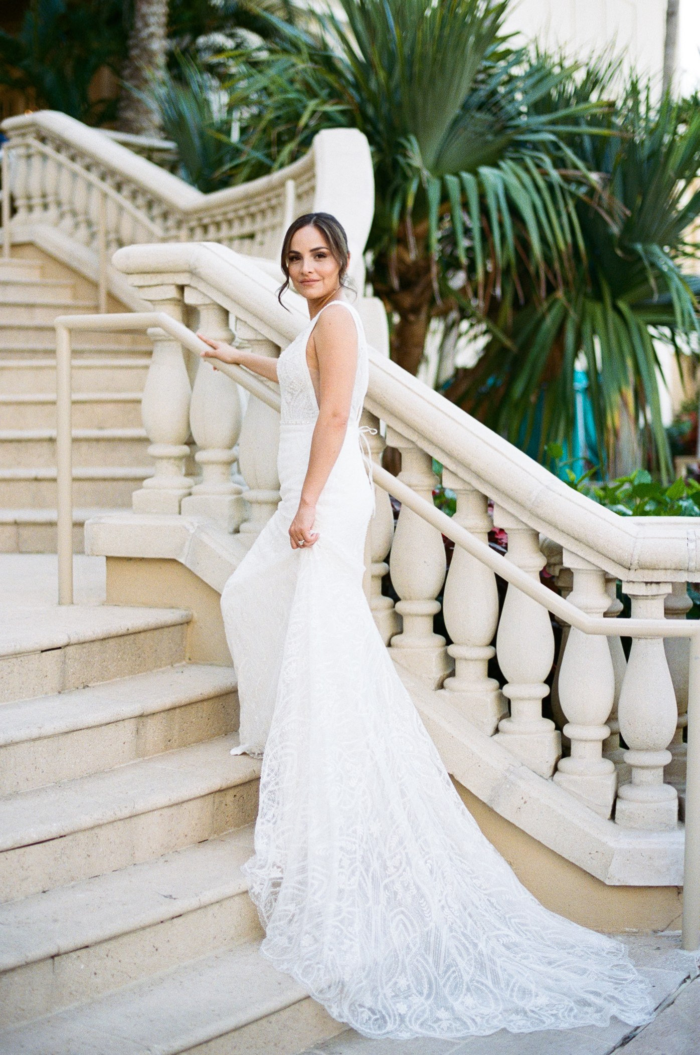 25 / Bride on the Villa Staircase — After editing
