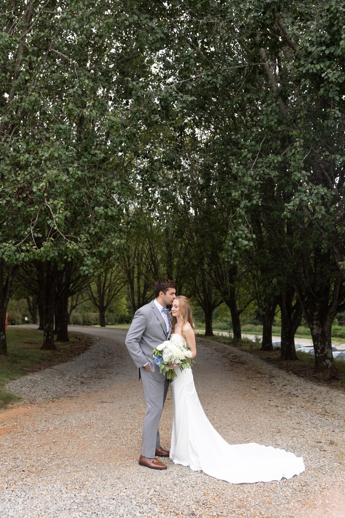 Tree-Lined Wedding Portrait — Before editing