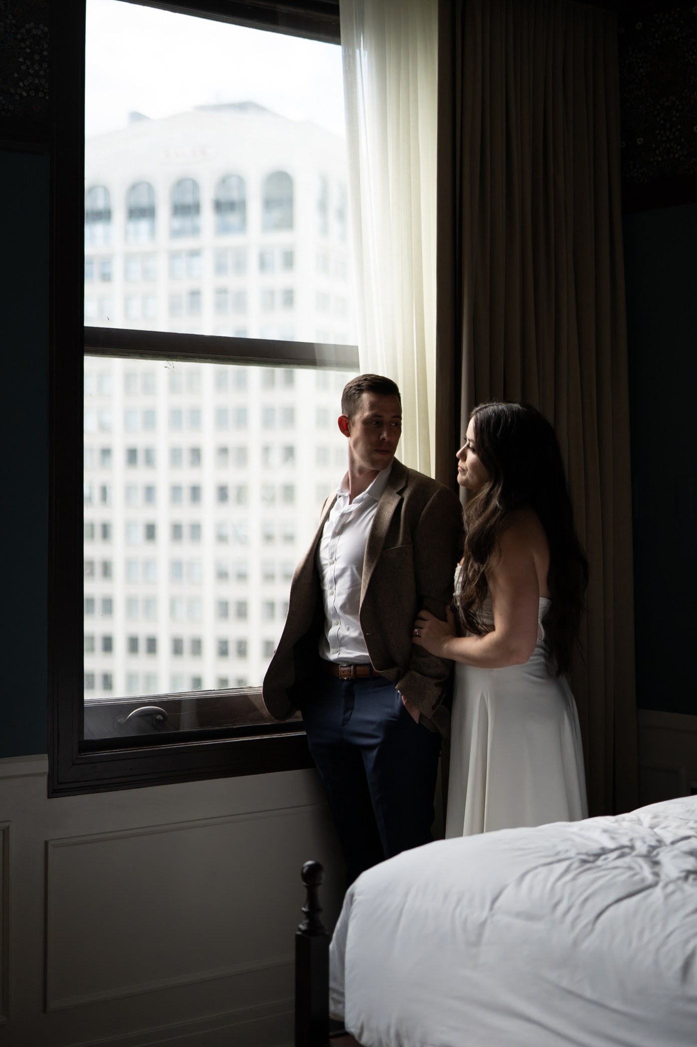 Window Light Couple Portrait — Before editing