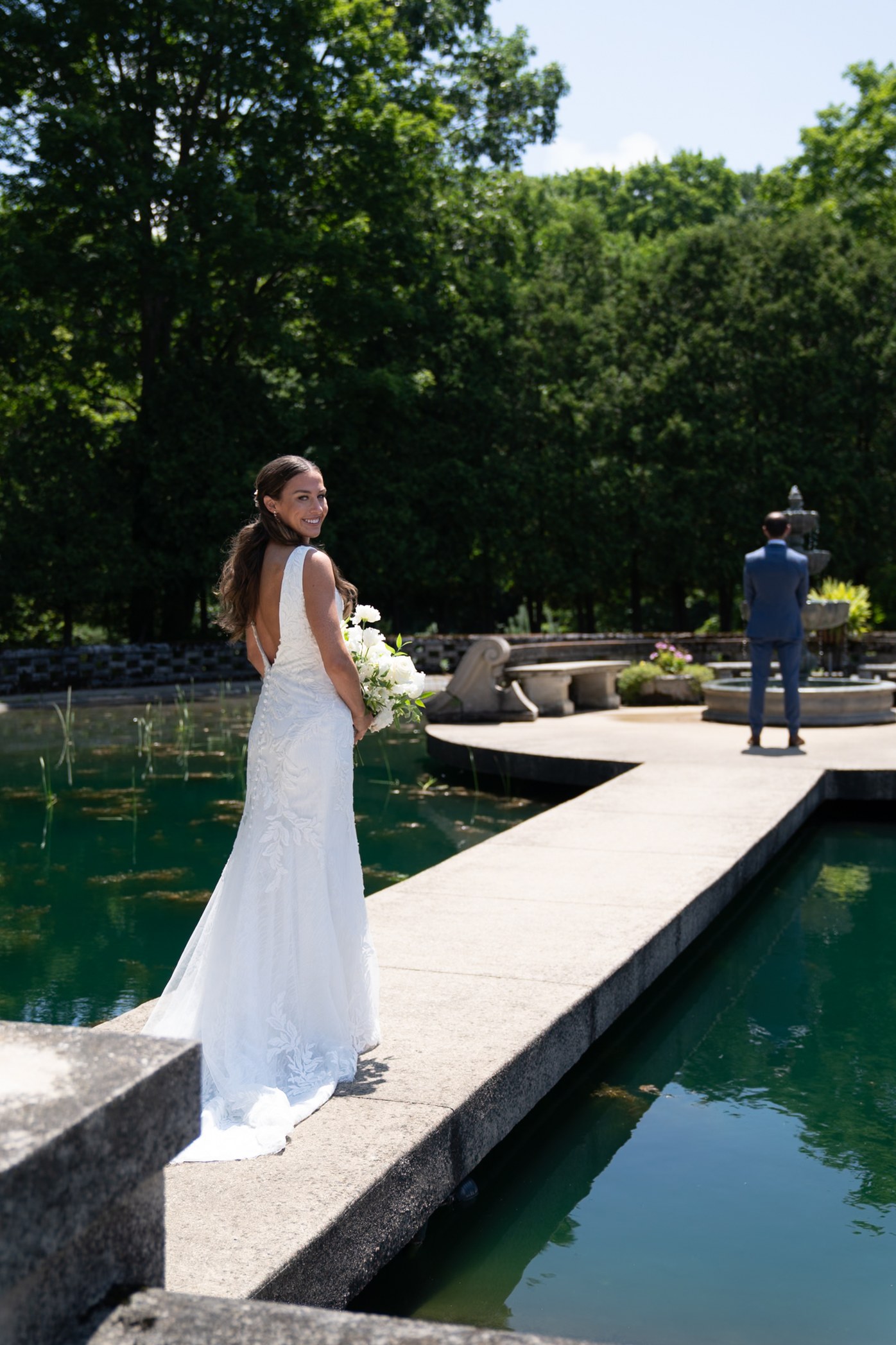 Bride by the Reflecting Pool — Before editing