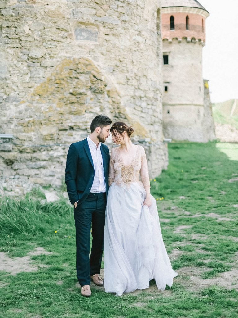 wedding couple holding hands, groom and bride together on weddin