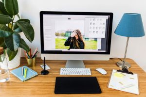 photo editor home office desk